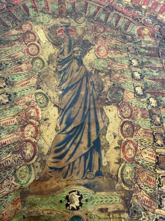 Arte collage, specchio ricoperto di fascette di sigari – Dipinti e disegni, Carta (photo 6 of 16)