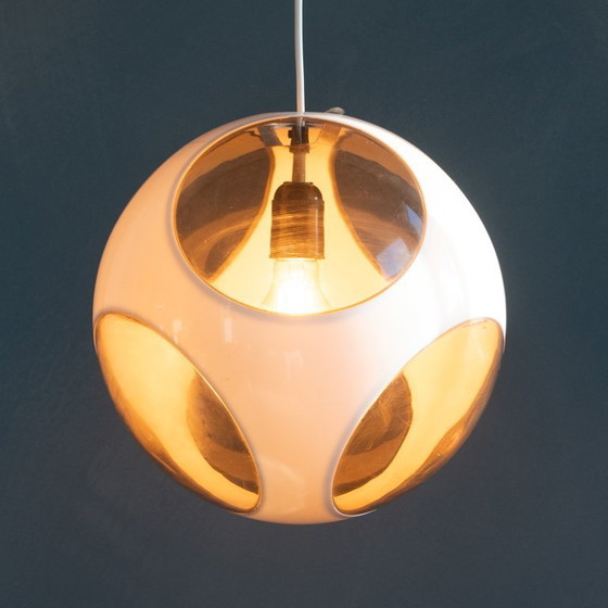 Image 1 of Lámpara colgante espacial redonda blanca con forma de ojo de insecto