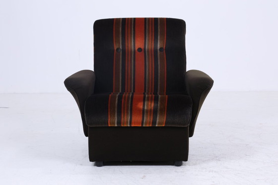 Image 1 of Vintage Fauteuil années 70 | Mid Century Tissu Fauteuil rétro années 60 #07-28