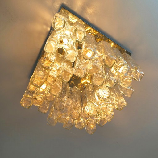 ceiling lamp Kalmar franken model 'granada' ice glass with chrome