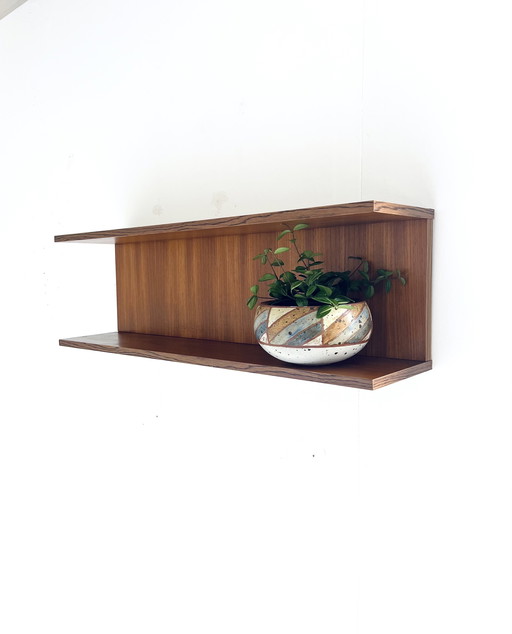 Vintage teak wall shelf '60s