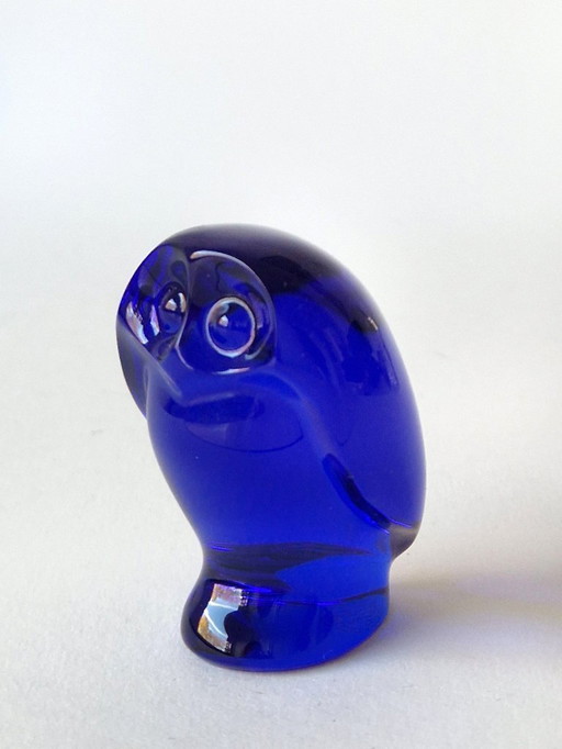 Baccarat France - Kobaltblauwe uil - Gesigneerd