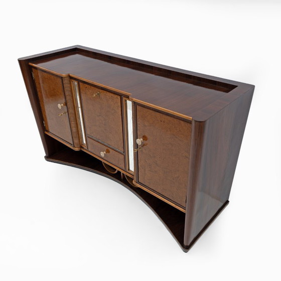 Image 1 of Art Deco dressoir van Italiaans walnoot- en esdoornhout, jaren 1930