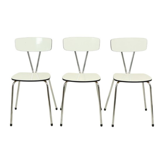 Image 1 of Set Of 6 Gray Formica Chairs Sixties