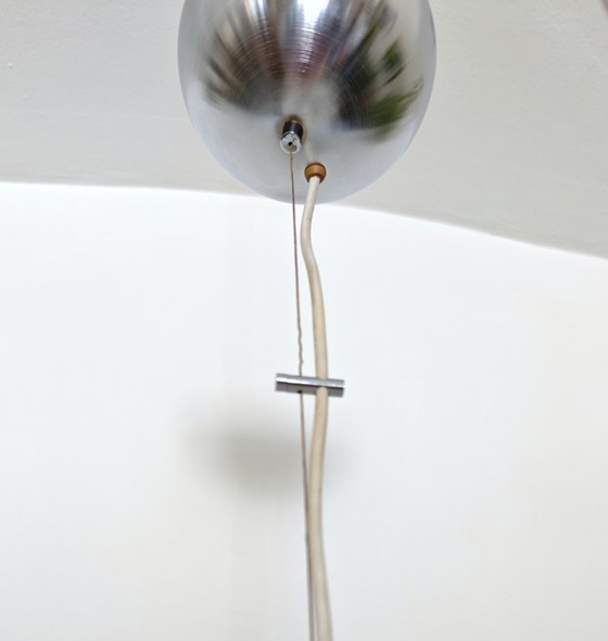 Image 1 of Vintage XL Meblo Pendant Light / Rare Meblo Guzzini Ceiling Light / White Acrylic Light/ Mcm Lightning / Big Hanging Light 