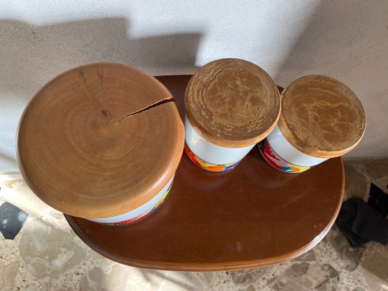 Vintage 1980's Ancap Sona Verona Porcelain Kitchen Canisters – Set of 3 – Italian Pop Design (photo 6 of 8)
