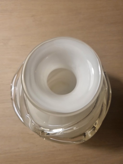 Milky white glass vase