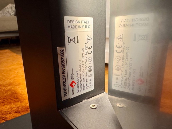 Image 1 of SET van 2 Nemo Ara design vloerlampen Cassina – Italiaans minimalistisch met dimbare uplighter