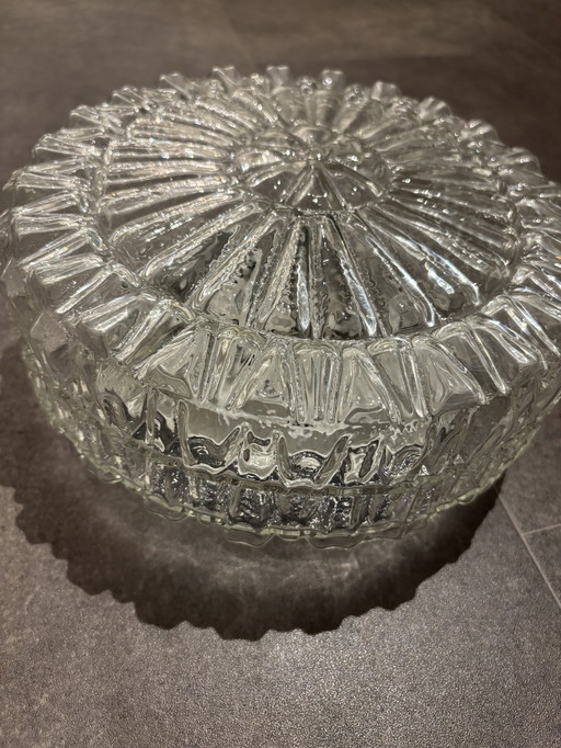 Vintage glass ceiling lamp / ceiling lamp glass