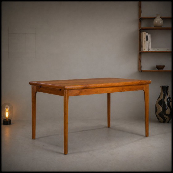 Image 1 of Danish Extendable Dining Table in Teak by Henning Kjærnulf for Vejle Møbelfabrik, 1960s