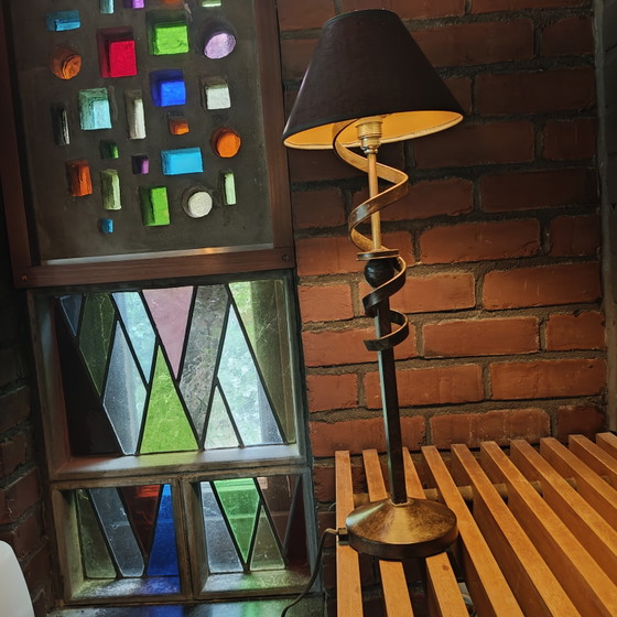 Vintage Italian A.M. Luce table lamp – Sculptural spiral design – 58 cm – Metal (photo 8 of 10)
