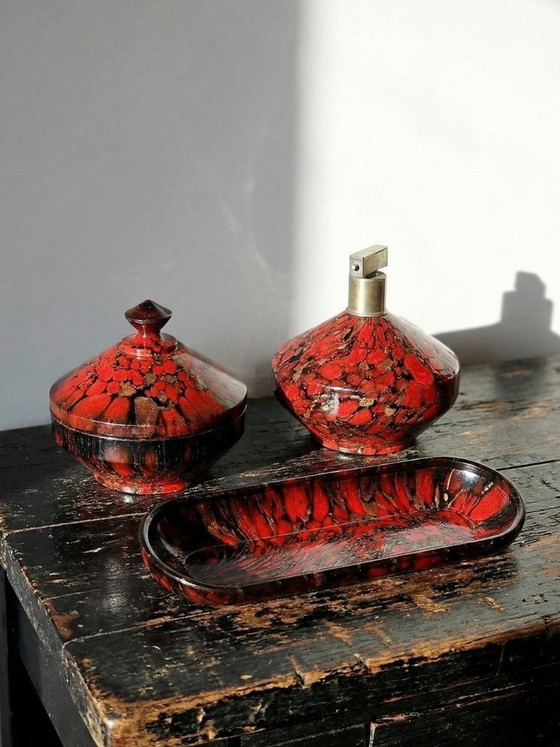 Image 1 of Vintage Vincenzo Nason Murano aventurijn glazen set uit de jaren 1950-1960