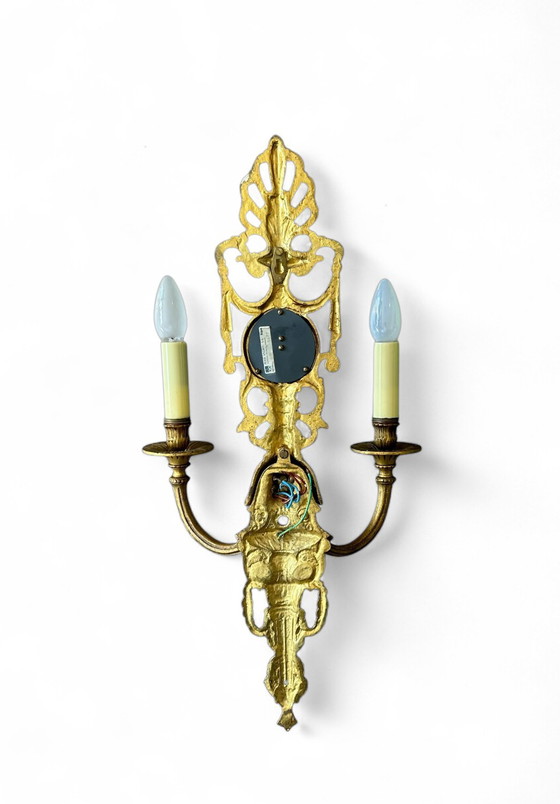 Image 1 of Lampada da parete in stile impero antico vintage in bronzo Art Déco