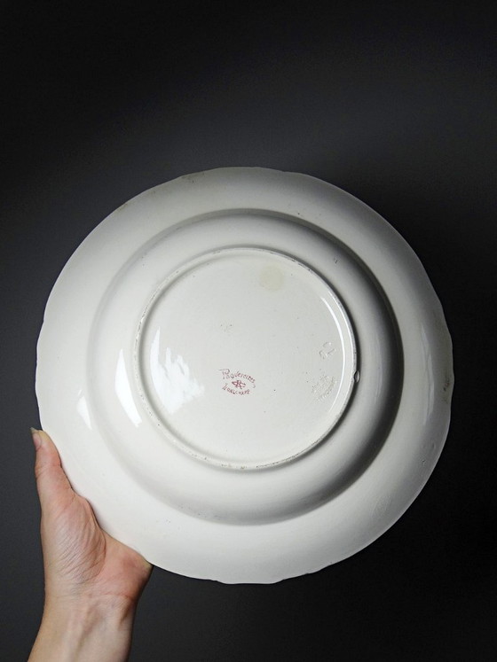 Antieke Longchamp Pâquerettes Aardewerk Polychrome Diepe Serveerschaal 19e Eeuw – Servies, Ceramic (photo 13 of 14)