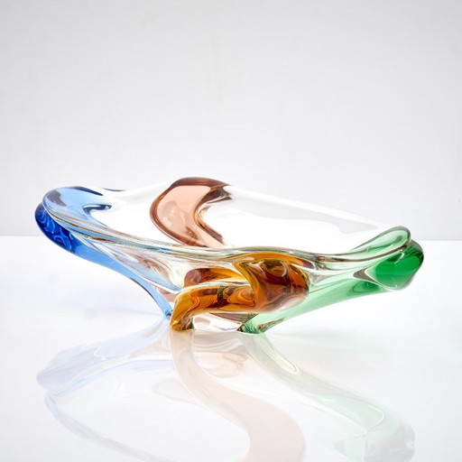 Mehrfarbige Vintage-Glasschale von František Zemek aus der Rhapsody Collection