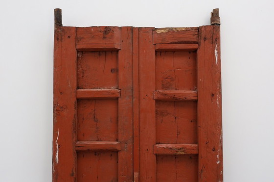 Image 1 of Grandes portes de monastère du 17e siècle en chêne laqué à la terre cuite, Portugal