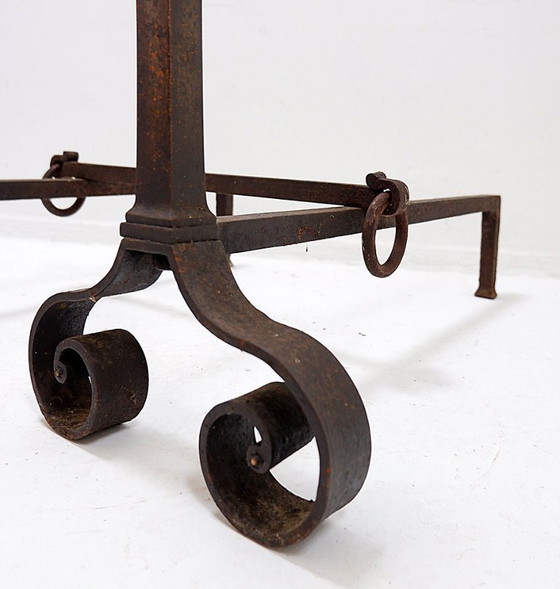 Image 1 of Paire de chenets anciens en fer forgé - XIXe siècle