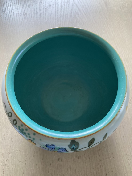 Image 1 of Antieke Gouds plateel bloempot