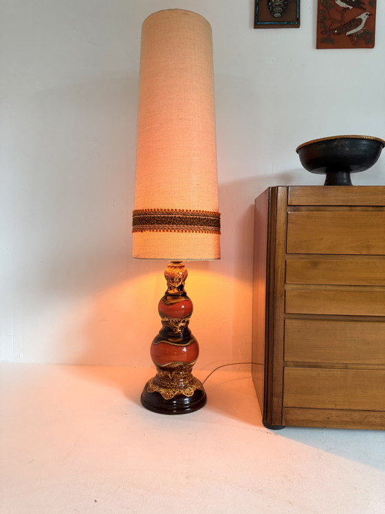 Image 1 of Lampadaire vintage XL en céramique à bulles, Allemagne de l'Ouest, années 1960