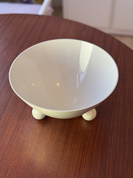 Image 1 of Vintage Brabantia schaal wit - Space Age design met bolpootjes - jaren 70/80