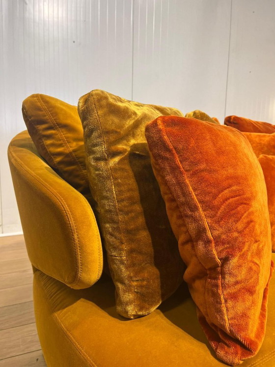 Image 1 of ZGAN Minotti Aston Sofa + Hocker Velvet Yellow