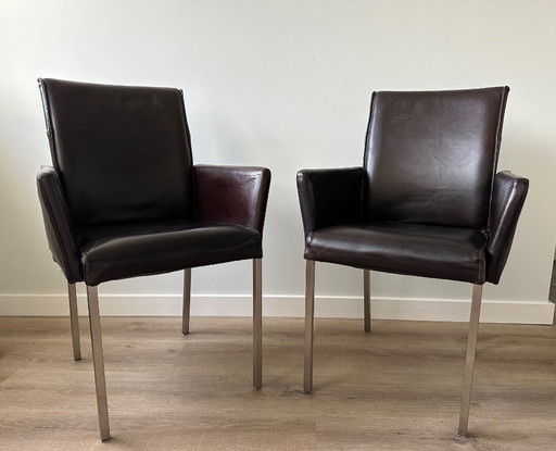 2x Leather Dining chair