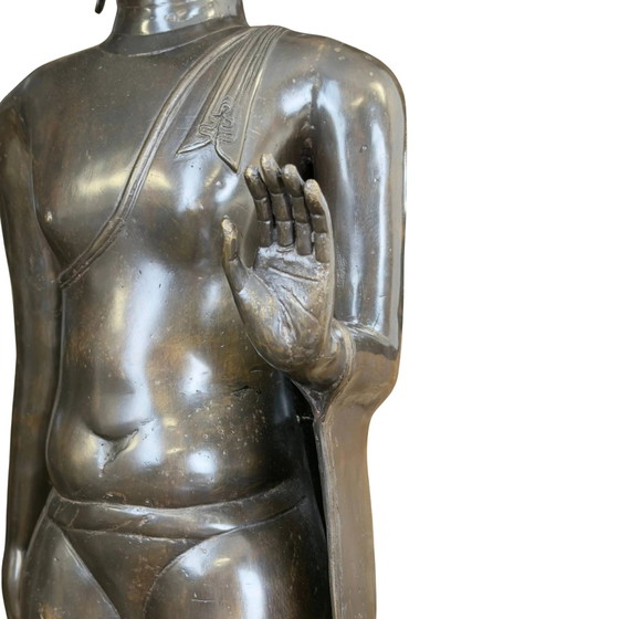 Lifesize Bronze Walking Buddha – 117 cm – Sculpture (photo 10 of 11)