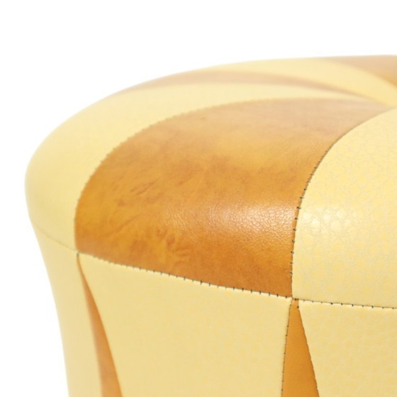 Image 1 of Pouf vintage marrone beige Skai