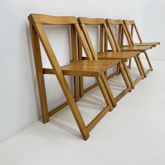 Image 1 of Set van 4 Aldo Jacober voor Alberto Bazzani klapstoelen, jaren 1960