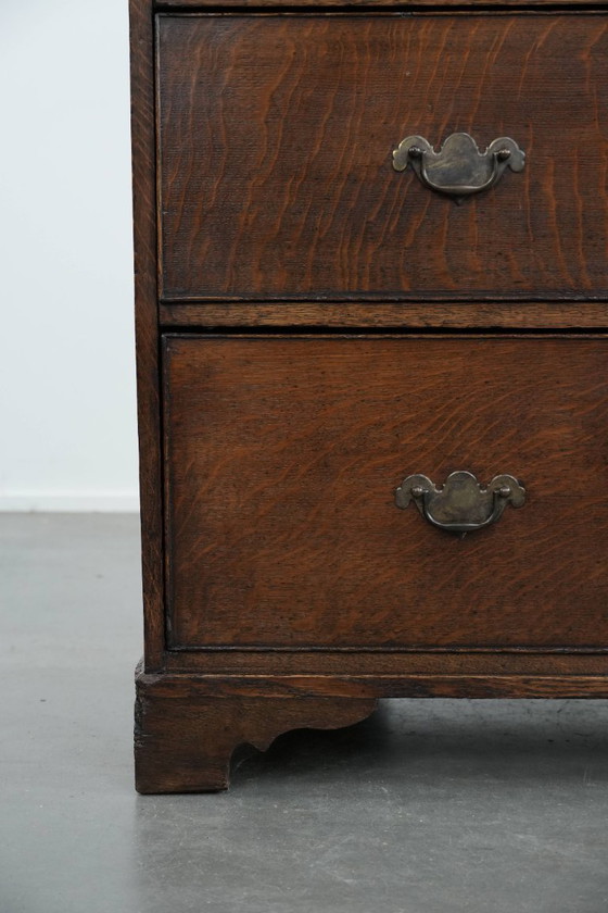 Image 1 of Engelse antieke eikenhouten ladekast/commode uit eind 18e eeuw