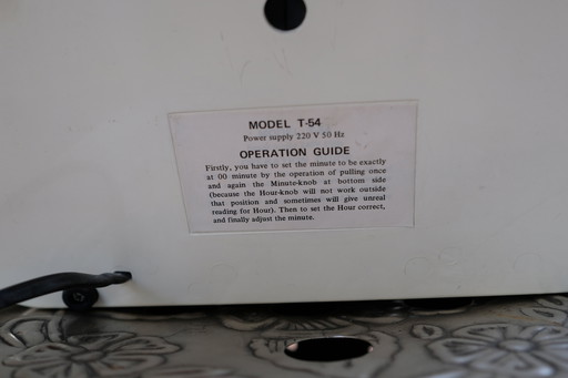 Originele Twemco Flip Clock – Model T-54 (ca. 1976–1985) Iconische elektromechanische designklok – volledig origineel