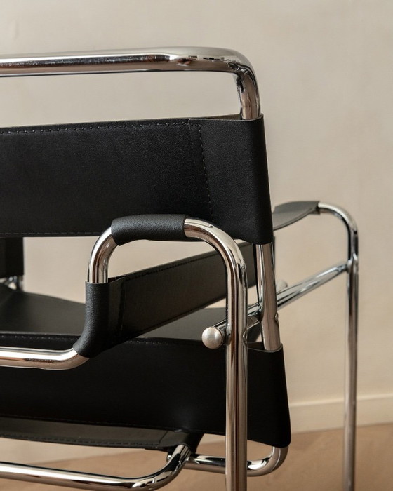 Wassily B3 Sessel von Marcel Breuer für Knoll International, 1970er, 2er-Set – Chrome, Leather (photo 10 of 23)