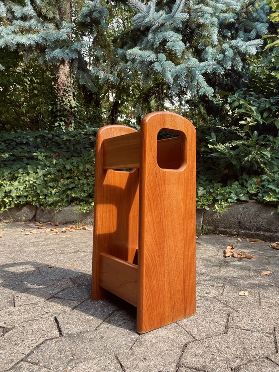 Image 1 of Vintage Deense teakhouten parapluhouder