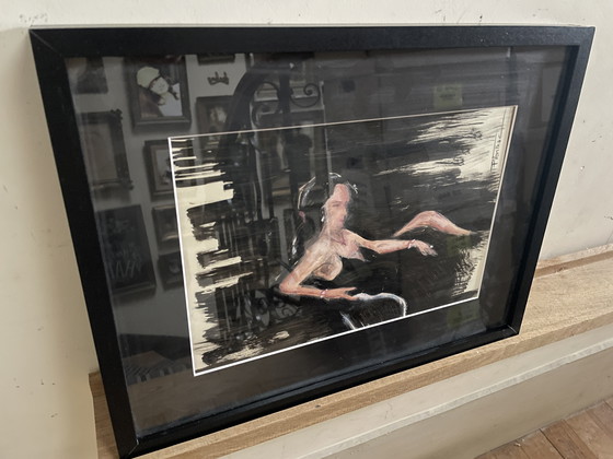 Image 1 of Signiertes und gerahmtes Gemälde Pastell und Tusche Porträt Frau "Diamant"