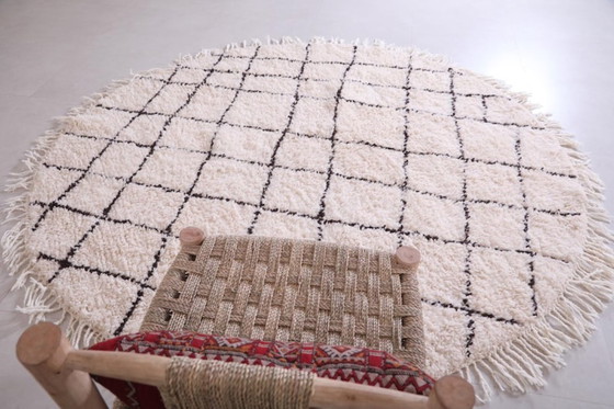 Image 1 of Handmade Moroccan Round rug 200cm - Beni ourain rug- custom round rug - Berber circle rug - custom round carpet - free shipping 
