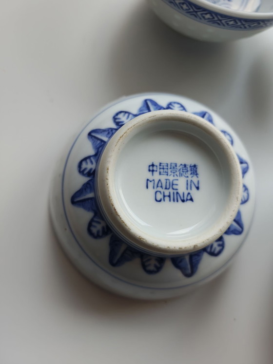 Ciotole tradizionali Jingdezhen a chicco di riso dipinte a mano vintage con mini teiera, Servizi da tavola (foto 8 di 14)