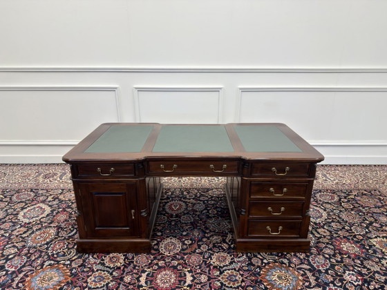 Scrivania classica inglese Partnerdesk – Scrivanie, Leather, Wood (photo 4 of 19)