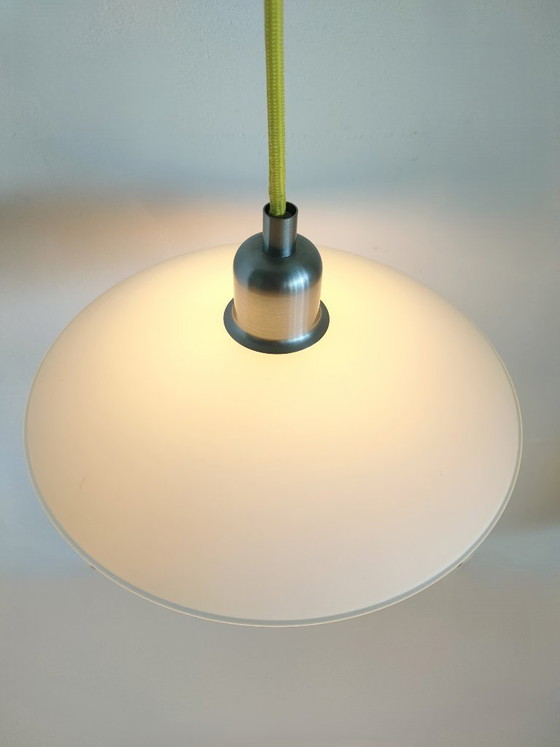 Image 1 of Vintage/Retro 'Nordic style' diffuus matwit glazen plafondlamp