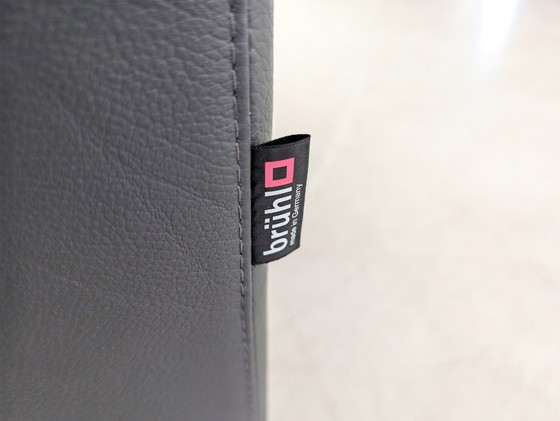 Image 1 of Original Brühl Amber Zweisitzer Sofa Couch Leder grau Design