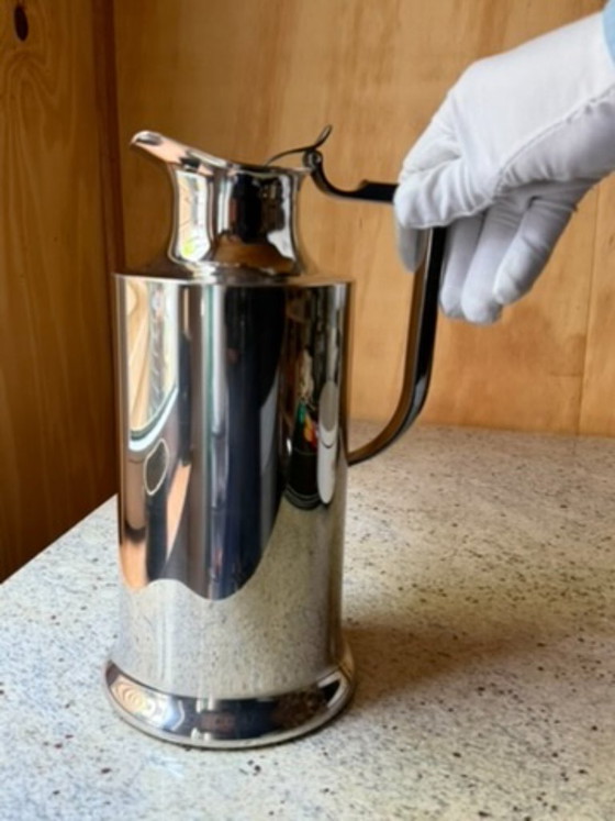 Large Vintage Balzano Laufen Stainless Steel Pitcher | Tall MCM Insulated Carafe | Mirror Polish 18/10 (photo 21 of 27)