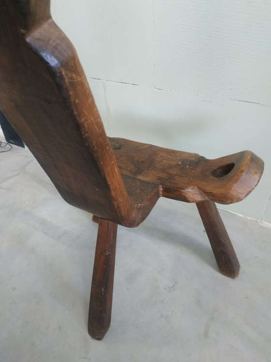 Image 1 of Brutalist Spaanse driepoot Kruk/Stoel