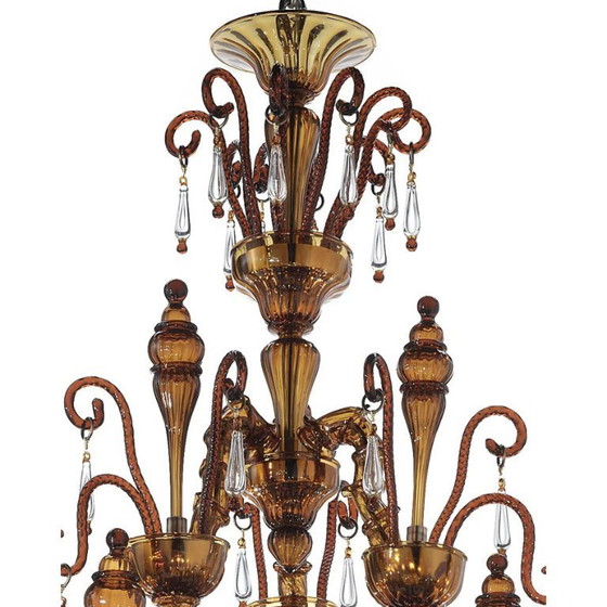 Image 1 of Imperial Venetian Modern Brown "Ca' Rezzonico" With Curls Murano Glass Chandelier