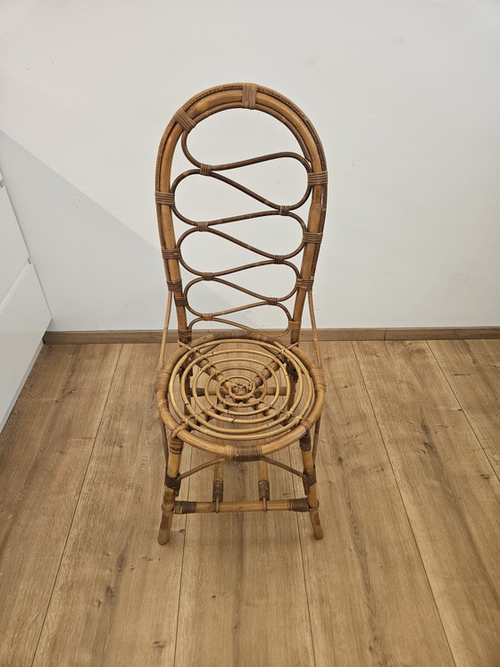 Image 1 of 6 Italian vintage designer chairs, bamboo rattan