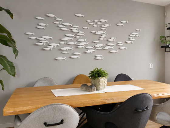 Exclusieve 3D Muurkunst 'School of Fish' – Modern & Scandinavisch Design (250 cm) – Beeldhouwkunst (photo 11 of 17)