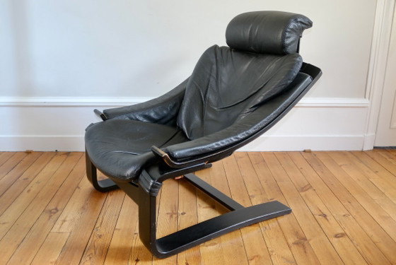 Image 1 of Fauteuil et ottoman Roche Bobois vintage lounge Kroken, Ake Frybiter