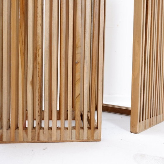 Image 1 of Pareja de jardineras nido de madera con listones