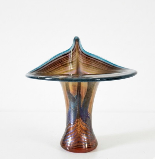 Vaso vintage in vetro soffiato a mano Erwin Eisch del 1989