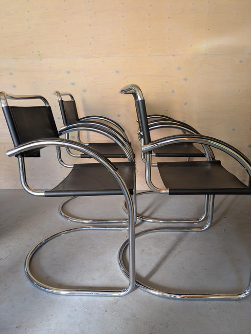 4x Vintage Italian Design Chrome Chairs