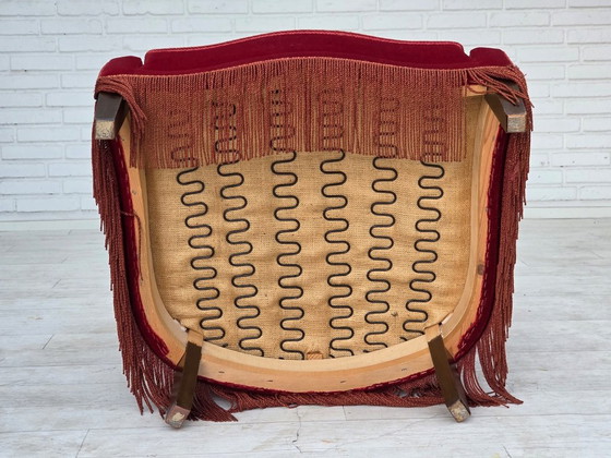 1970er, Dänischer Hochlehner Sessel, Möbelvelours, Eschenholzbeine – Velvet, Wood (photo 3 of 16)