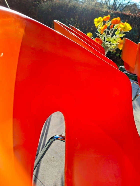 Image 1 of Set of 6 vintage Sintesi Orbit Large chairs – iconic Italian design